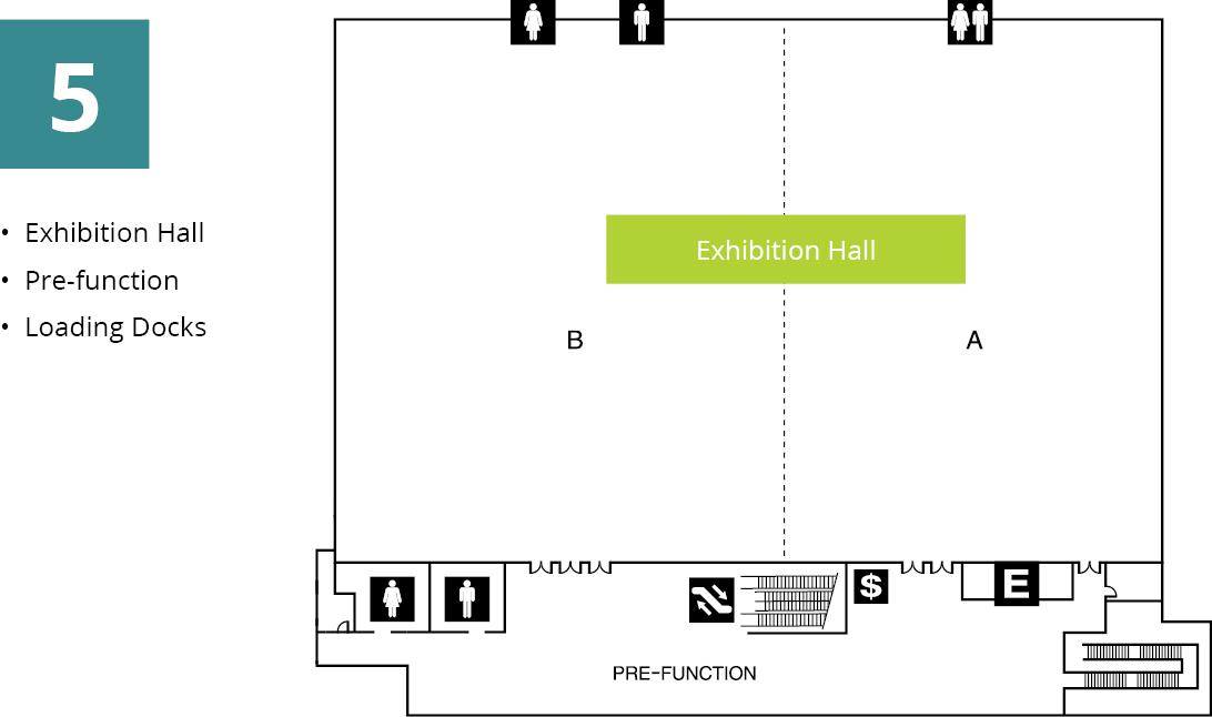 Diagram of the Exhibition Hall at Greater Tacoma Convention Center